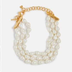 Lele Sadoughi Gold and Cream Pearl Necklace